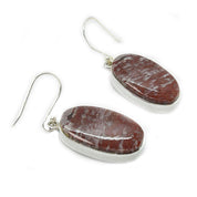 red jasper silver gemstone earrings