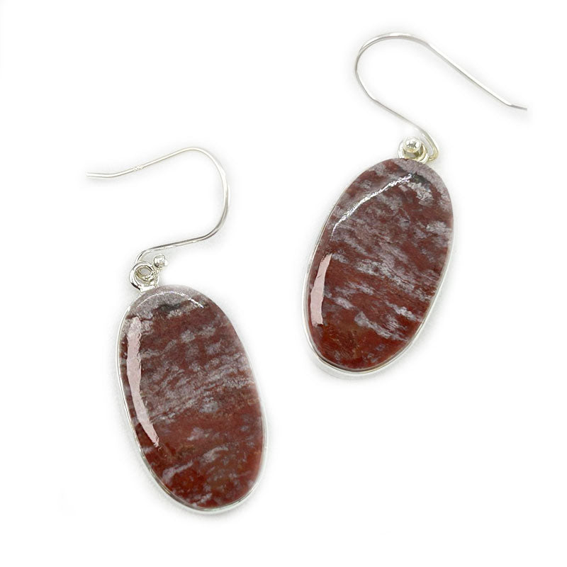 red jasper silver gemstone earrings