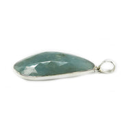 large chalcedony silver gemstone pendant