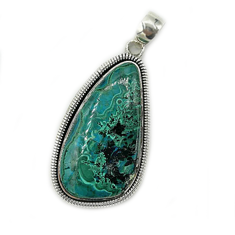 shattuckite sterling silver gemstone pendant