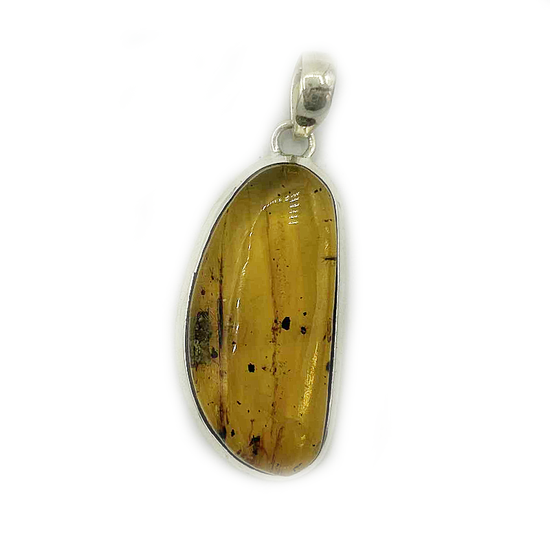 amber sterling silver gemstone pendant