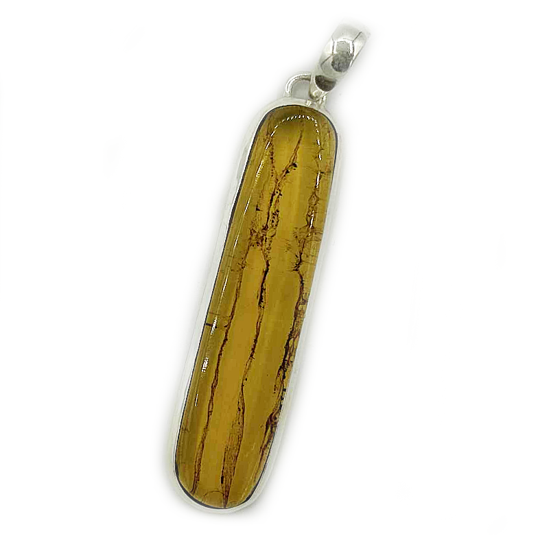 amber sterling silver gemstone pendant