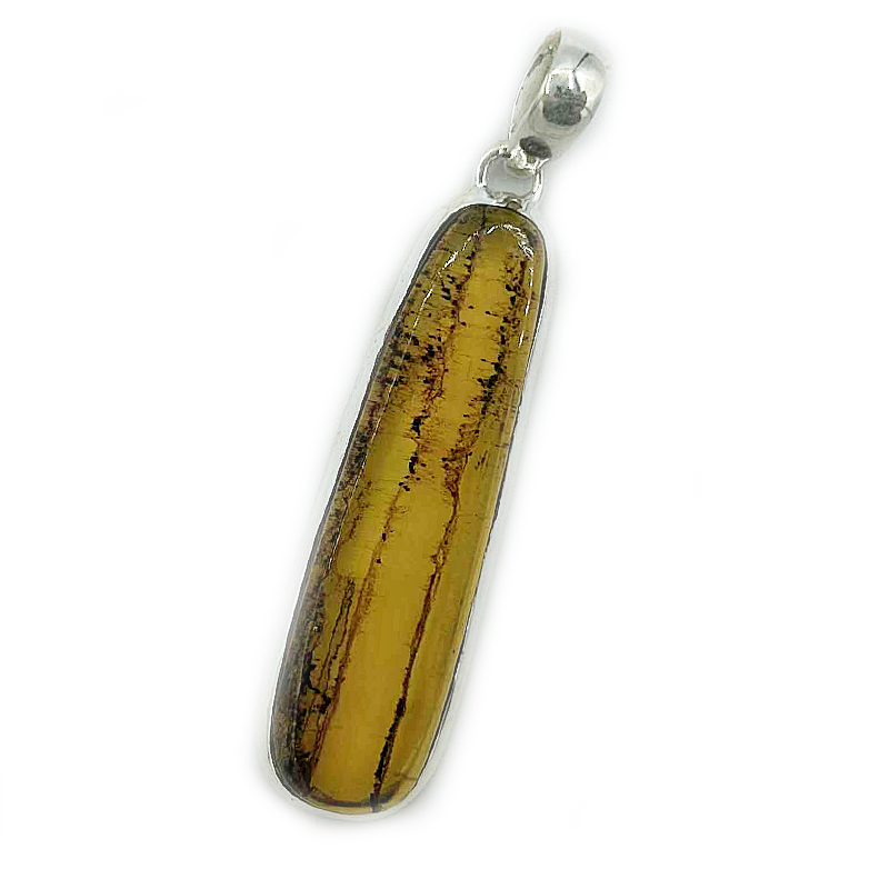 amber sterling silver gemstone pendant