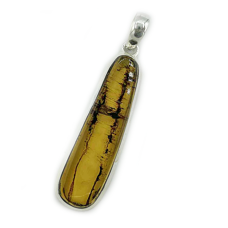 amber sterling silver gemstone pendant