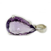 teardrop amethyst sterling silver gemstone pendant