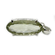 oval green amethyst gemstone pendant