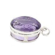 amethyst sterling silver oval gemstone pendant