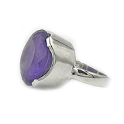 big amethsyt silver gemstone ring