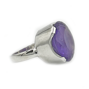 big amethsyt silver gemstone ring