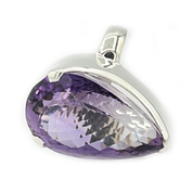 amethyst teardrop silver gemstone ring