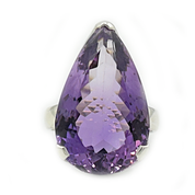 amethyst teardrop silver gemstone ring