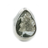 Green Amethyst Teardrop Boho Ring