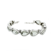 teardrop green amethyst sterling silver bracelet