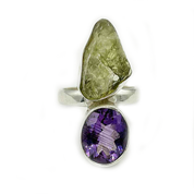 amethyst lemon quartz sterling silver gemstone ring