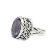 amethyst sterling silver gemstone ring