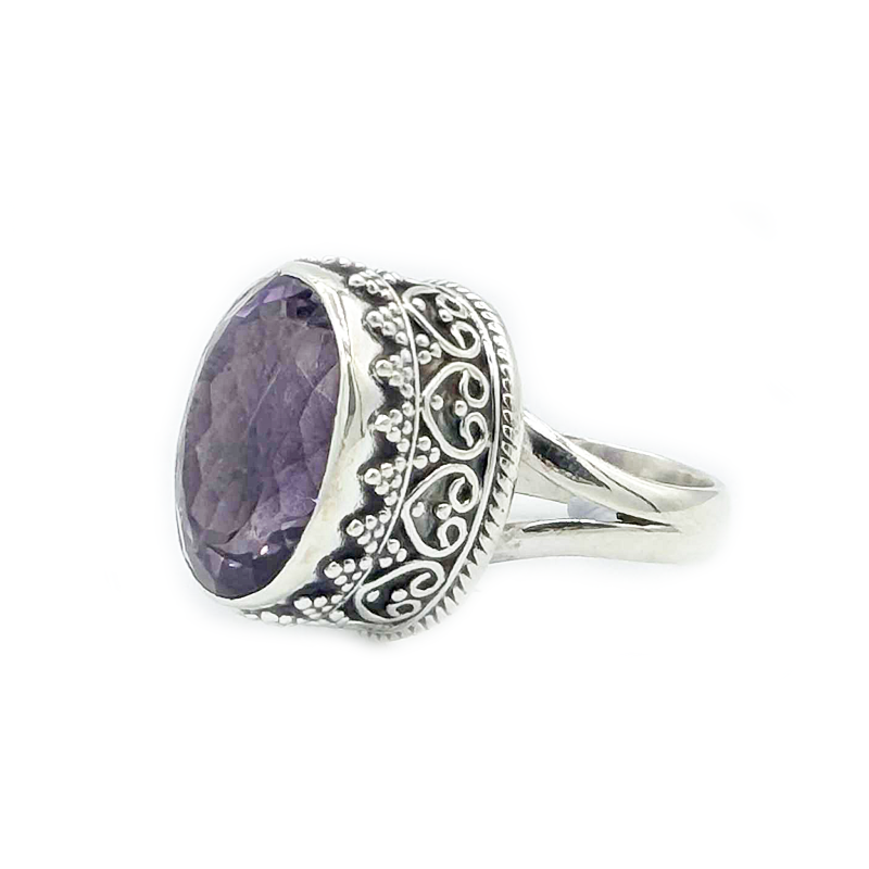 amethyst sterling silver gemstone ring