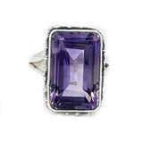 Khu Amethyst Emerald Cut Ring