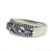 amethyst silver gemstone ring