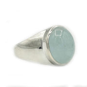aquamarine silver gemstone ring