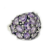 amethyst silver gemstone ring