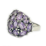 amethyst silver gemstone ring