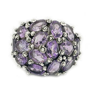 amethyst silver gemstone ring