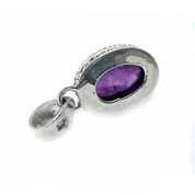 oval amethyst gemstone silver pendant