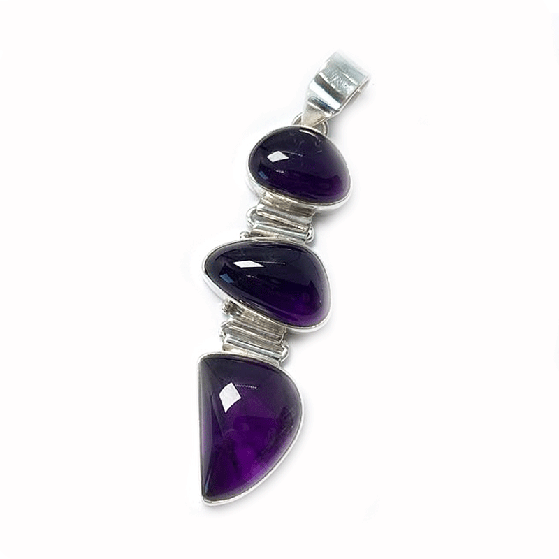 amethyst silver gemstone pendant