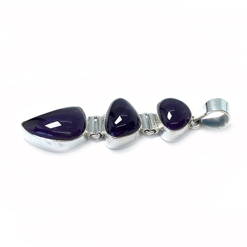 amethyst silver gemstone pendant
