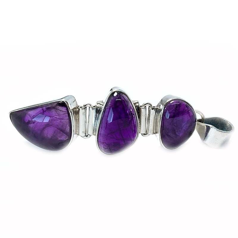 amethyst silver gemstone pendant