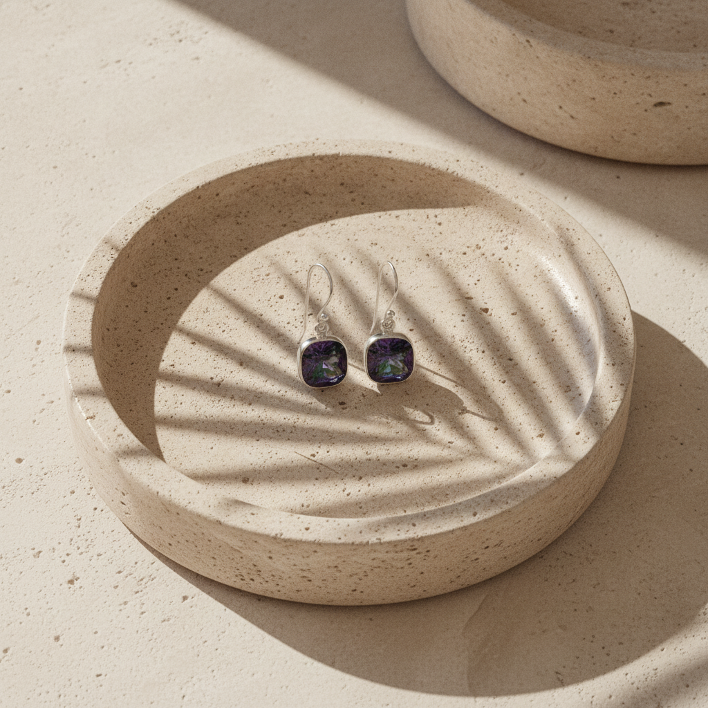 mystic topas sterling silver gemstone earrings