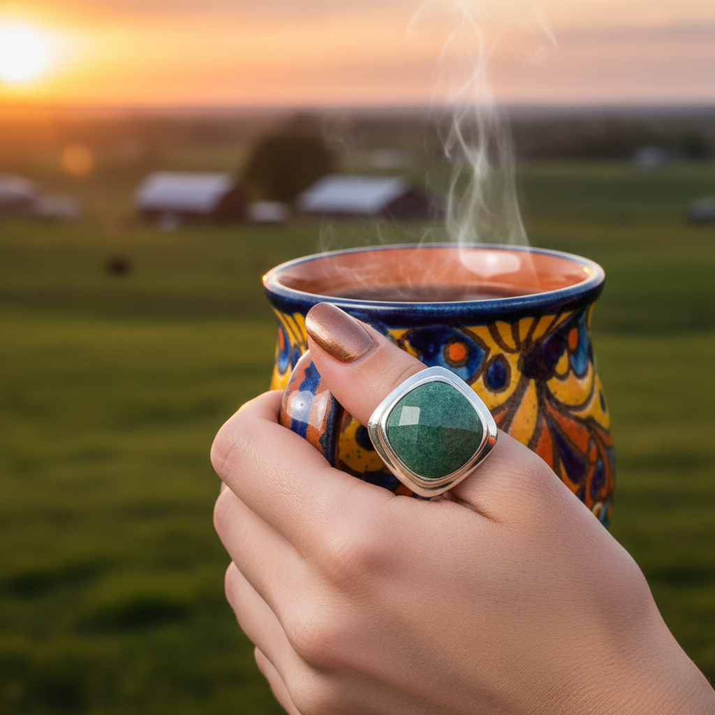 emerald quartz sterling silver gemstone ring