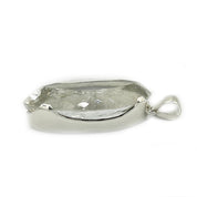 diamond shaped clear quartz sterling silver pendant