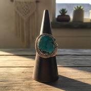 turquoise gemstone sterling silver ring