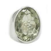 big green amethyst silver ring