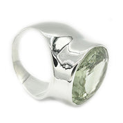 big green amethyst silver ring