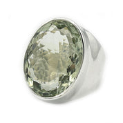 big green amethyst silver ring