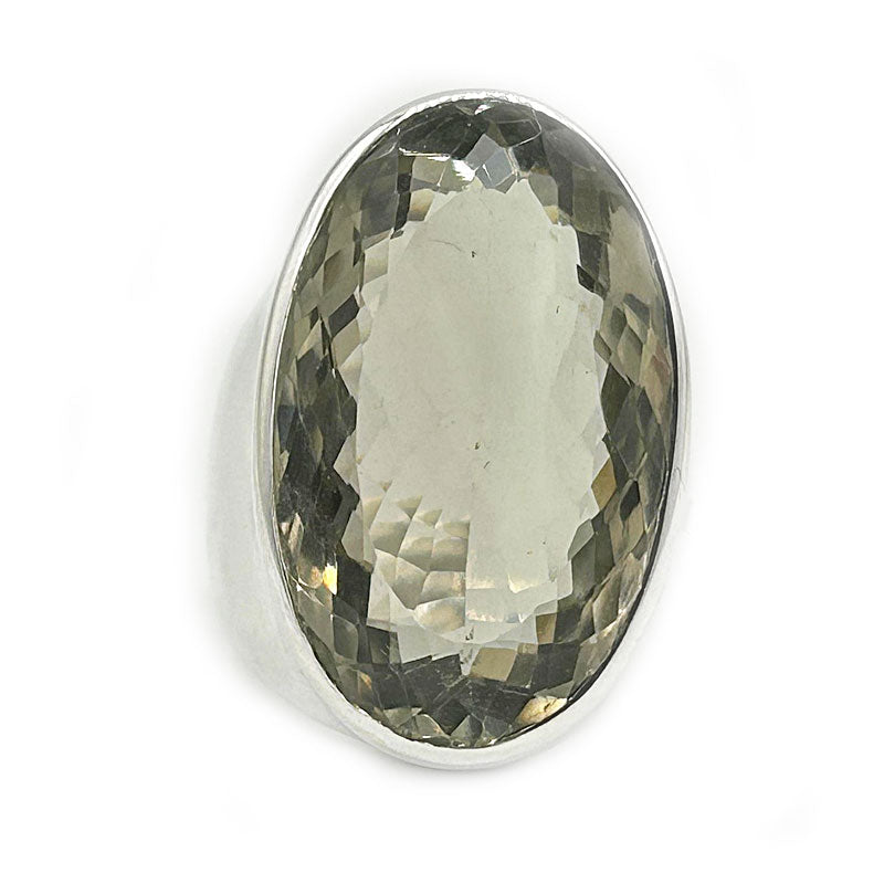 big green amethyst silver ring