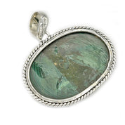 malachite silver gemstone pendant