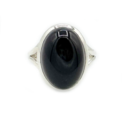 oval black onyx sterling silver gemstone ring