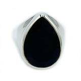 Black Onyx Teardrop Gemstone Ring