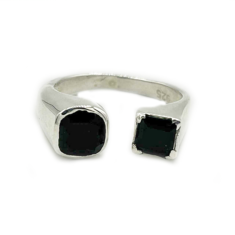 black onyx sterling silver gemstone ring