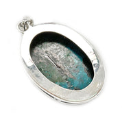 large oval shattuckite silver gemstone pendant