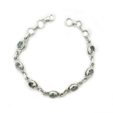 Blue Topaz Oval Gemstone Bracelet