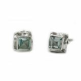 Blue Topaz Silver Stud Earrings