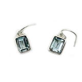 Blue Topaz Emerald Cut Earrings