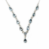 Delicate Blue Topaz Silver Gemstone Necklace