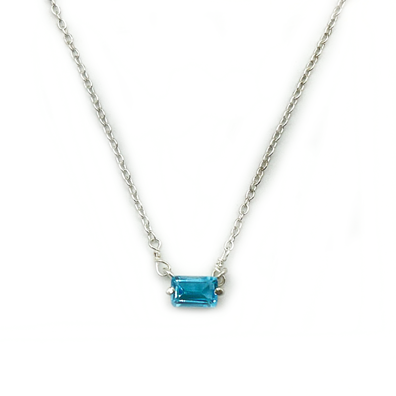 blue topaz sterling silver necklace