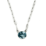 blue topaz handmade sterling silver gemstone necklace