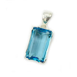 Swiss Blue Topaz Emerald Cut Pendant